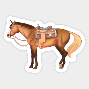 Buckskin Western Horse Sticker